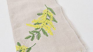 アトリエナルセ large linen scarf mimoza スカーフ atelier naruseのお買取