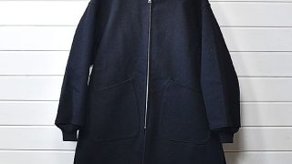 コモリ COMOLI メルトン フーデッド コート ウール ネイビー 20000円買取